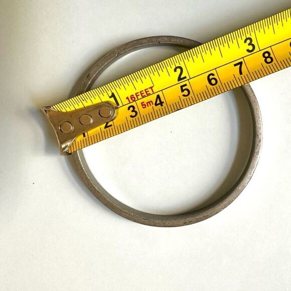 Silver tone inspirational religious  bangle bracelet - Picture 6 of 10